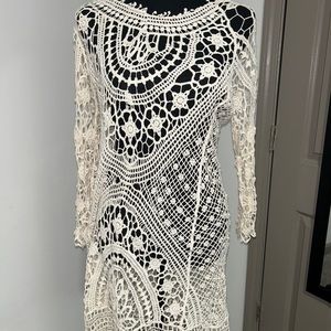 White crochet coverup